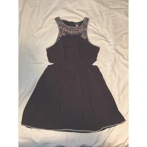 Billabong Designer Closet Women's Size M Navy Boho Cut Out Short Dress